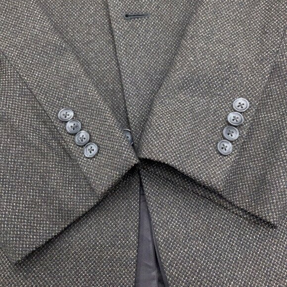 Pronto Uomo Blazer Men 42R Gray Tan Career Lanificio Galtes Wool Italy VTG‎ - Picture 3 of 14
